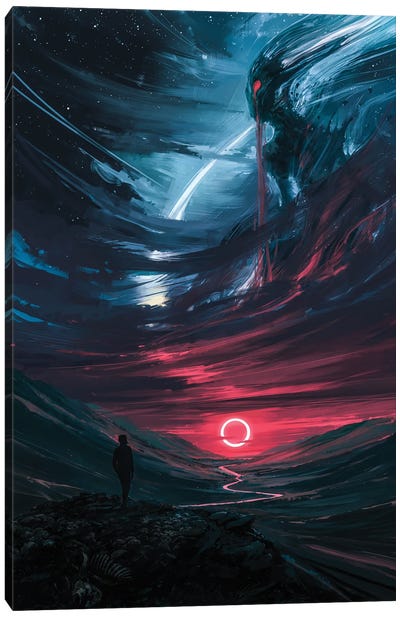 Omen Canvas Art Print - Space Fiction Art