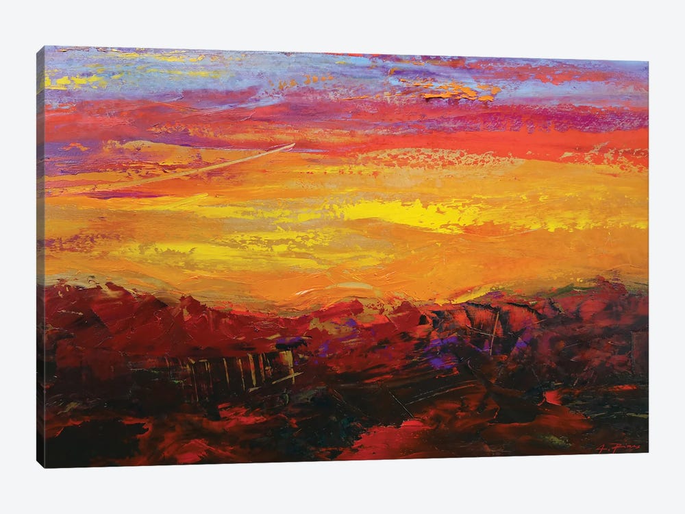 Painted Sunset by Alessandro Piras 1-piece Canvas Print