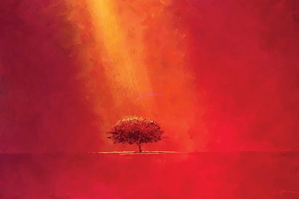 Alessandro Piras: Tree On Red by Alessandro Piras