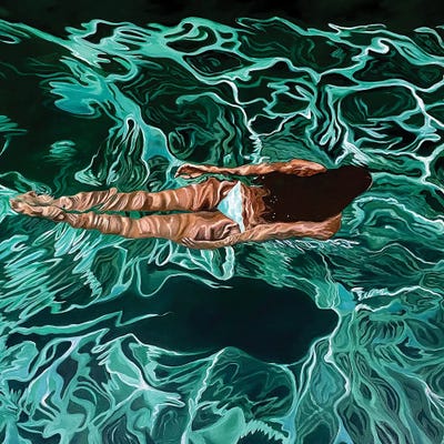 Emerald Liquid by Amanda Cameron framed wall art