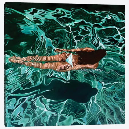 Emerald Liquid Canvas Print #AER48} by Amanda Cameron Art Print