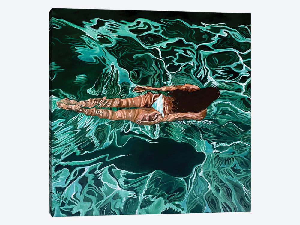 Emerald Liquid by Amanda Cameron 1-piece Canvas Wall Art