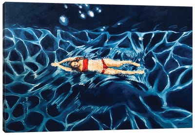 Fractured Light Canvas Art Print - Swimming Art