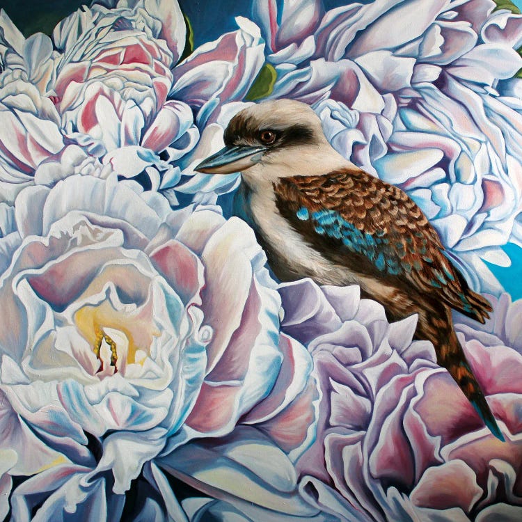 Peonies And The Kookaburra