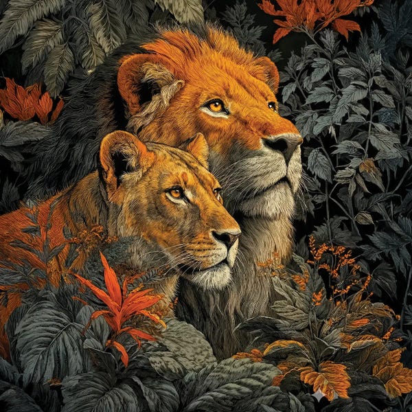Abdullah Evindar: Lion Family by Abdullah Evindar