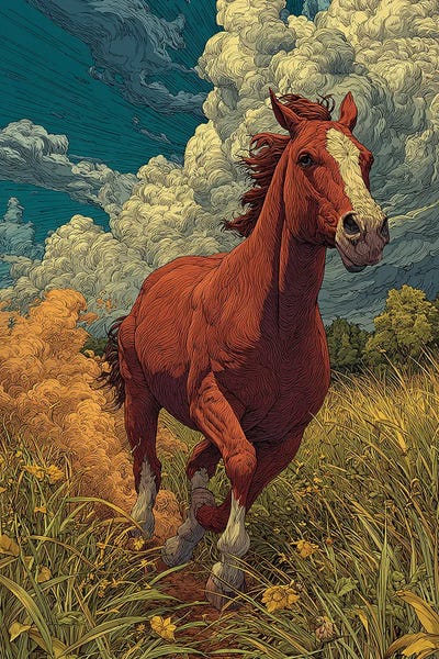 Red Horse by Abdullah Evindar gallery poster
