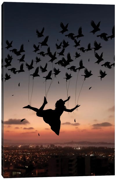 Flying Woman Canvas Art Print - Abdullah Evindar