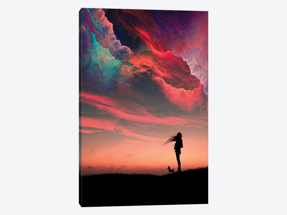 Girl And Colors by Abdullah Evindar 1-piece Canvas Art