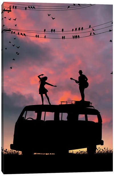 The Song Of Sparrows Canvas Art Print - Volkswagen