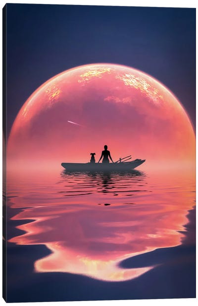 A Calm Sunset Canvas Art Print - Abdullah Evindar