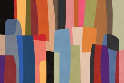 Colored And Overlaid Pieces by Angel Estevez canvas print