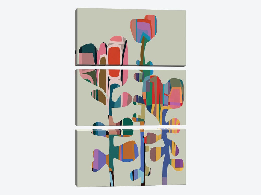 Colored Flowers III by Angel Estevez 3-piece Art Print