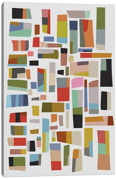 Colored Pieces XIV Canvas Art Print - Colorful Abstracts