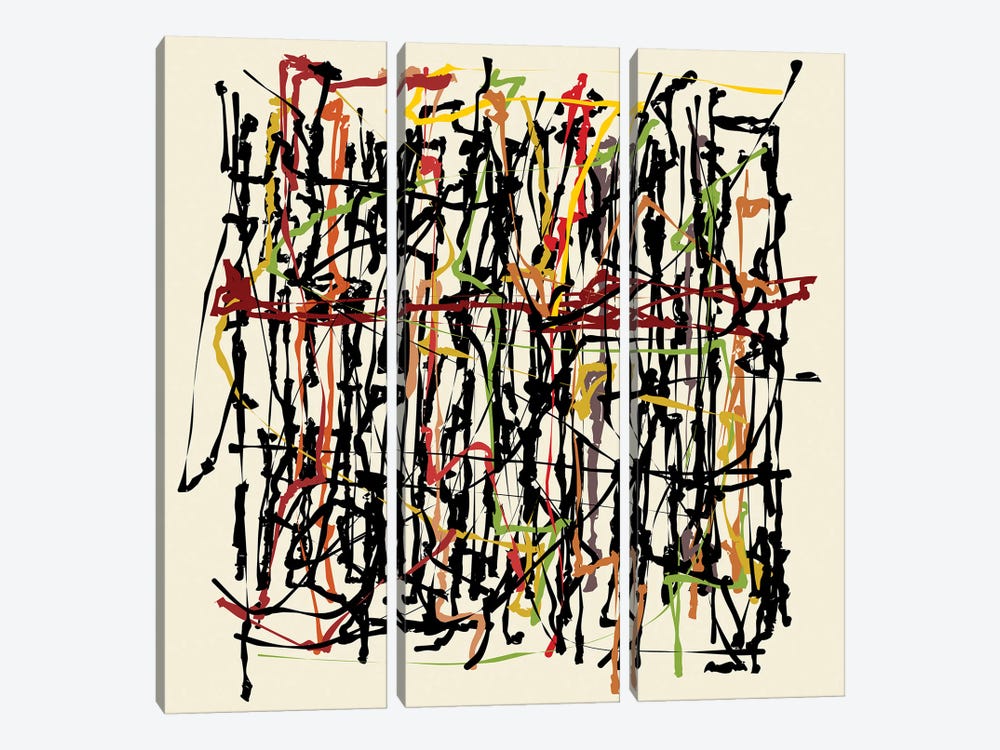 Pollock Wink by Angel Estevez 3-piece Canvas Artwork