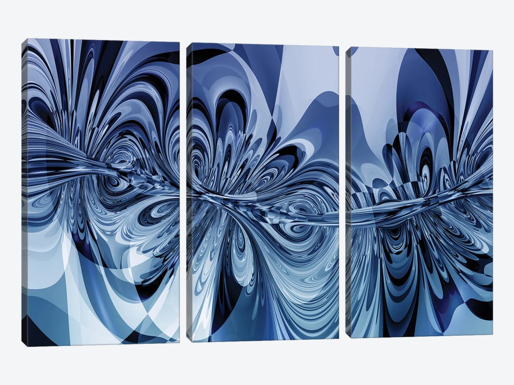 3D Sinuous Shapes by Angel Estevez 3-piece Canvas Print