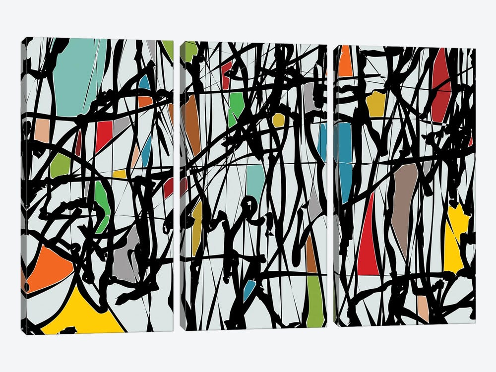 Pollock Wink III by Angel Estevez 3-piece Art Print