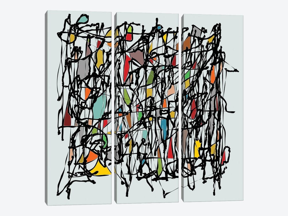 Pollock Wink II by Angel Estevez 3-piece Canvas Art