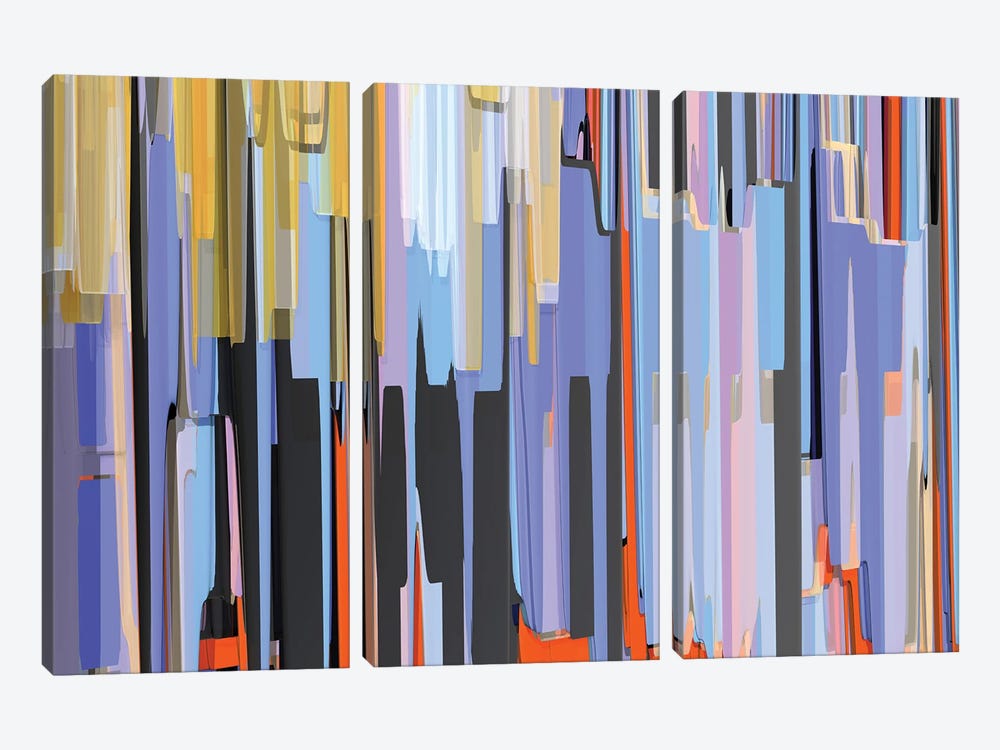 Abstract Metropolis II by Angel Estevez 3-piece Canvas Print