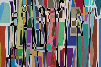 Colored Pieces XVII by Angel Estevez framed wall art