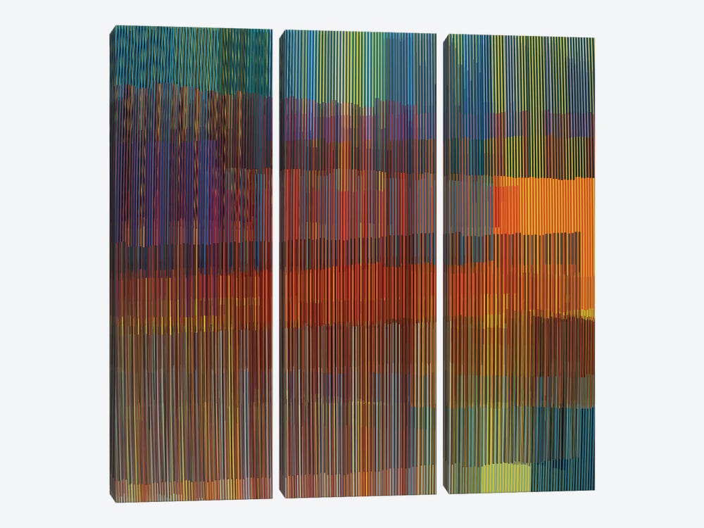 Multiple Colored Lines by Angel Estevez 3-piece Canvas Art Print