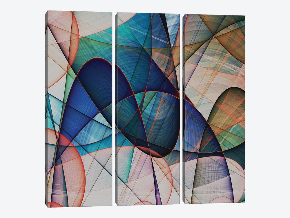 Intertwined And Transparent II by Angel Estevez 3-piece Canvas Wall Art