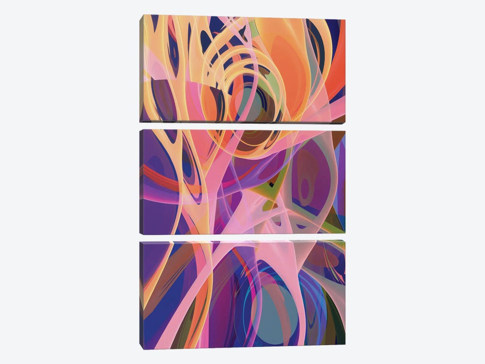 Mixing Of Colors And Shapes by Angel Estevez 3-piece Canvas Artwork