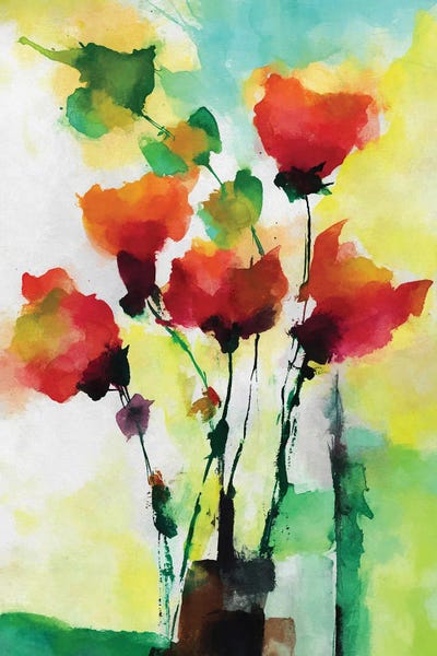 Poppies: Red Flowers VI by Angel Estevez
