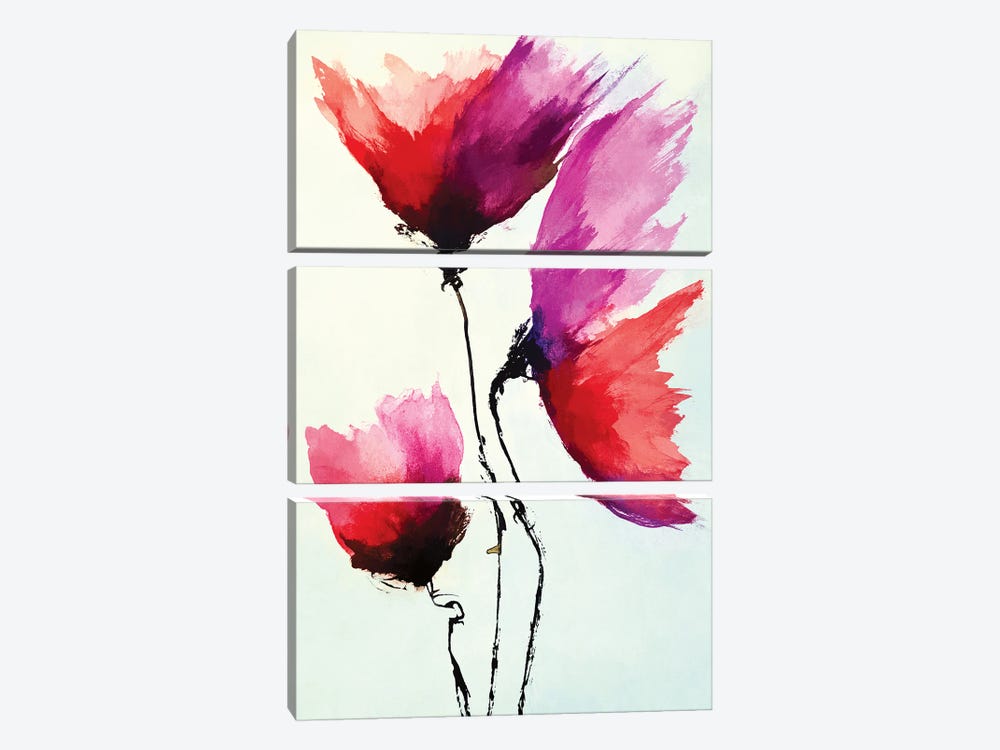 The Sound Of Flowers by Angel Estevez 3-piece Canvas Wall Art