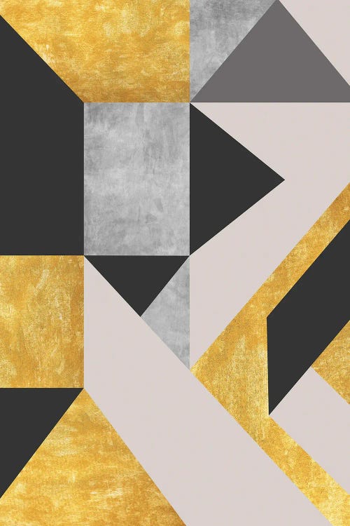 Gold,Black And Gray Construction by Angel Estevez wall art