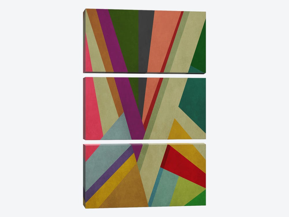 Geometric Concept LIV by Angel Estevez 3-piece Canvas Print