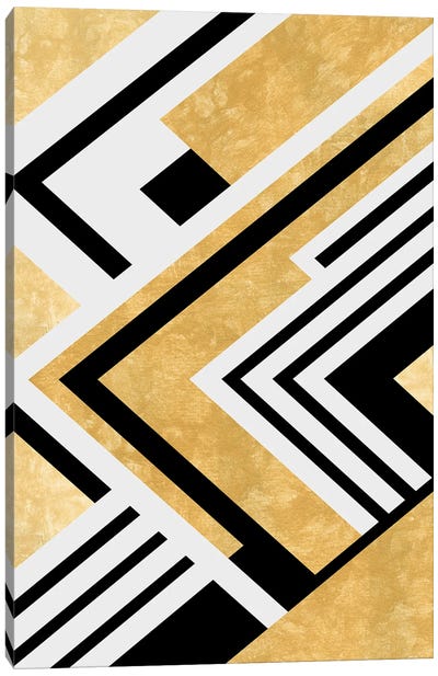 Diagonal Geometry Canvas Art Print - Gatsby Glam