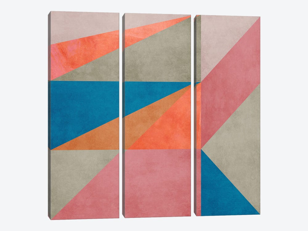 Geometric With Triangles XXV by Angel Estevez 3-piece Canvas Art Print