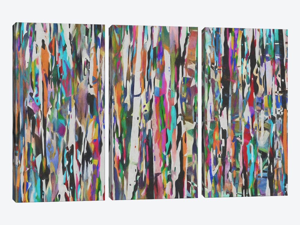 Mixing Colors And Shapes IX by Angel Estevez 3-piece Canvas Print