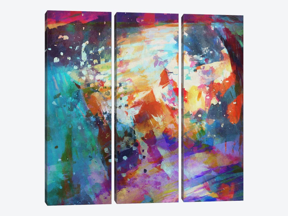 Multiple Brushstrokes II by Angel Estevez 3-piece Canvas Artwork
