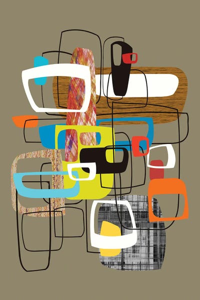 Mid-Century Modern Living Room: Lined With Hollow Shapes by Angel Estevez