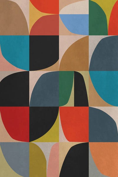 Retro Geo Abstracts: Colored Pìeces XXIII by Angel Estevez