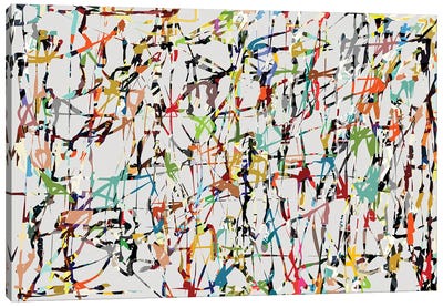 Colorful Doodles V Canvas Art Print - Similar to Jackson Pollock