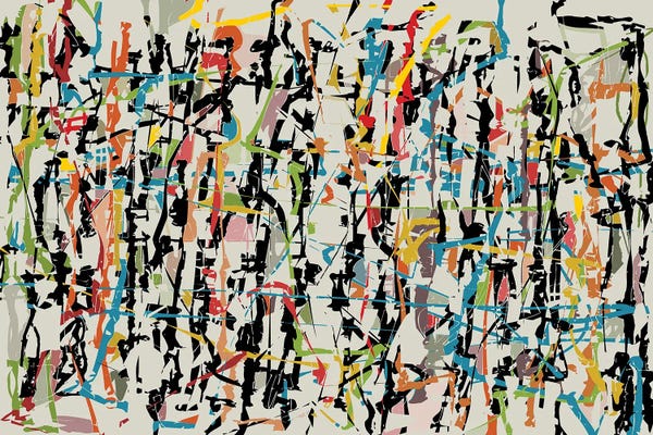 Similar To Jackson Pollock: Colorful Doodles VI by Angel Estevez