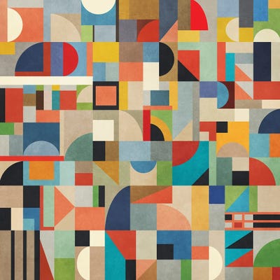 Geometric Construction XXVII by Angel Estevez metal wall art