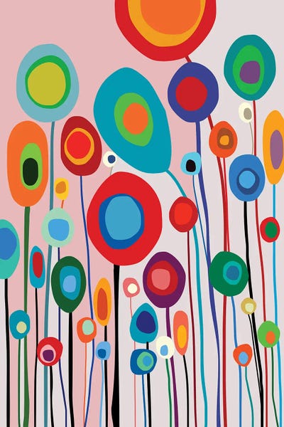 Happy Garden II by Angel Estevez multi panel art