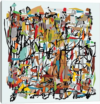 Lined With Patchwork Canvas Art Print - Similar to Jackson Pollock