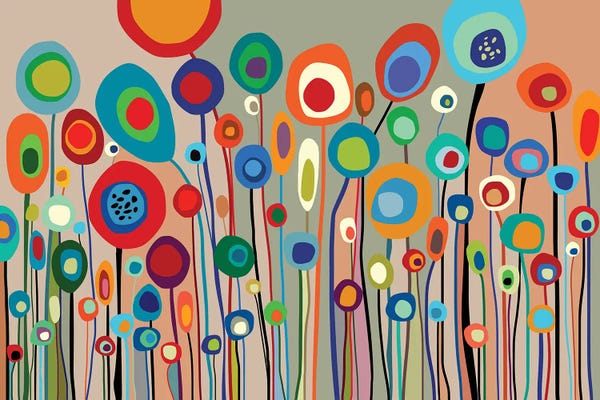 Abstract Floral & Botanical: Happy Garden by Angel Estevez