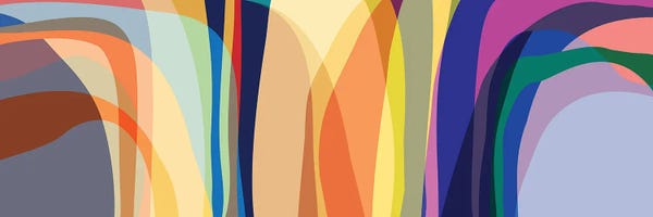 Abstract Graphic Design & Digital: Overlapping And Transparent Parts VII by Angel Estevez