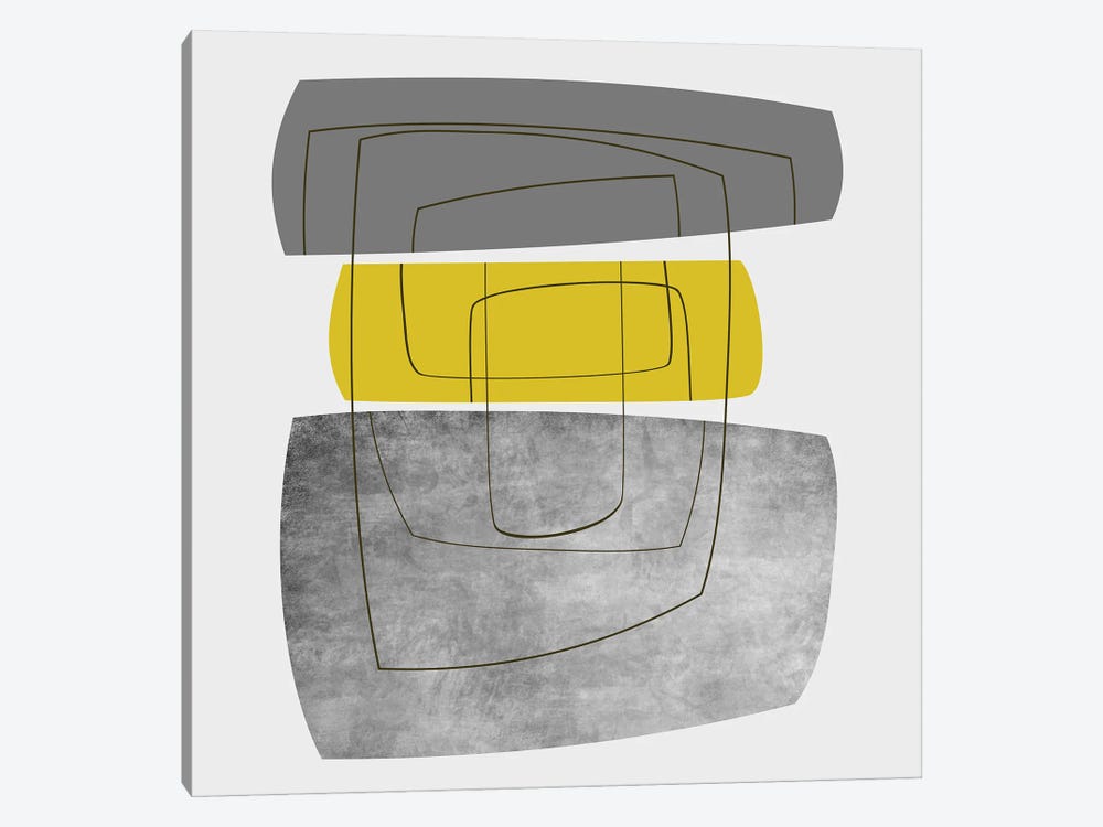 Minimalist In Gray And Yellow by Angel Estevez 1-piece Canvas Wall Art