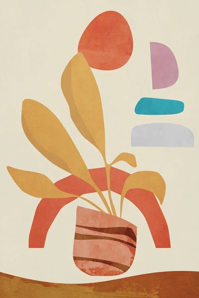 Angel Estevez: Potted Plants At Dawn II by Angel Estevez
