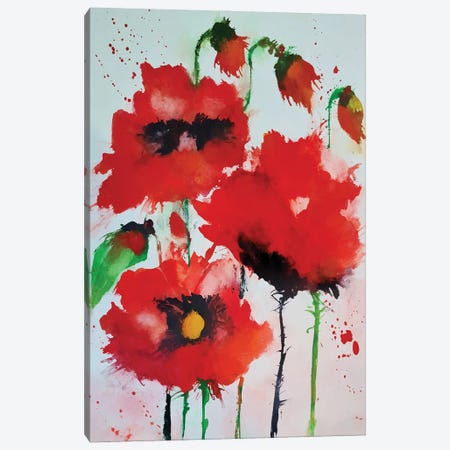 Red Flowers VIII Canvas Print #AEZ1407} by Angel Estevez Canvas Print