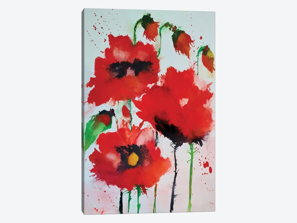Red Flowers VIII by Angel Estevez 1-piece Canvas Artwork