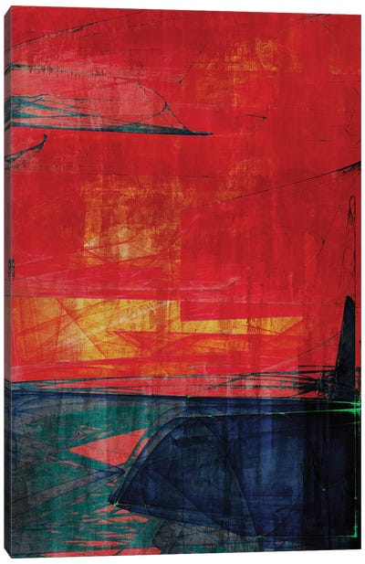 Red Twilight III Canvas Art Print - Red Abstract Art