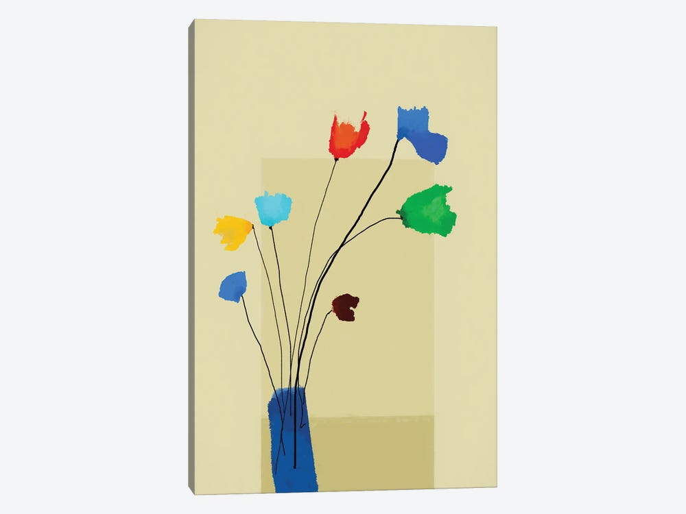 Vase With Colorful Little Flowers by Angel Estevez 1-piece Canvas Art