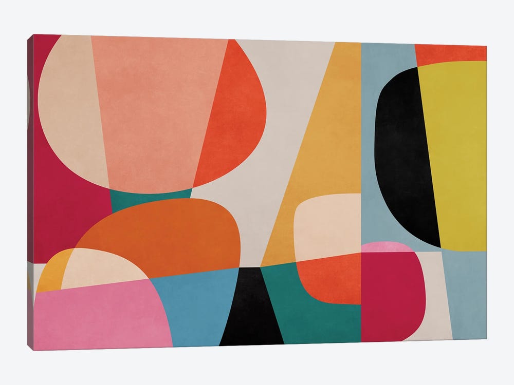 Colorful And Rounded Pieces by Angel Estevez 1-piece Canvas Print